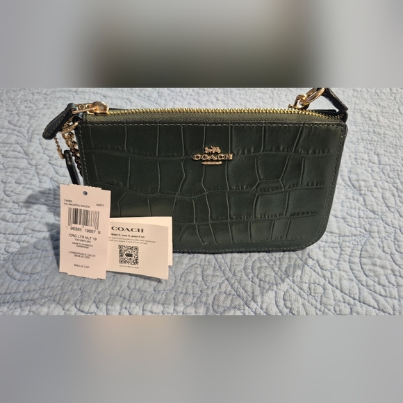 Coach Handbags - Coach Green Croc-Embossed
